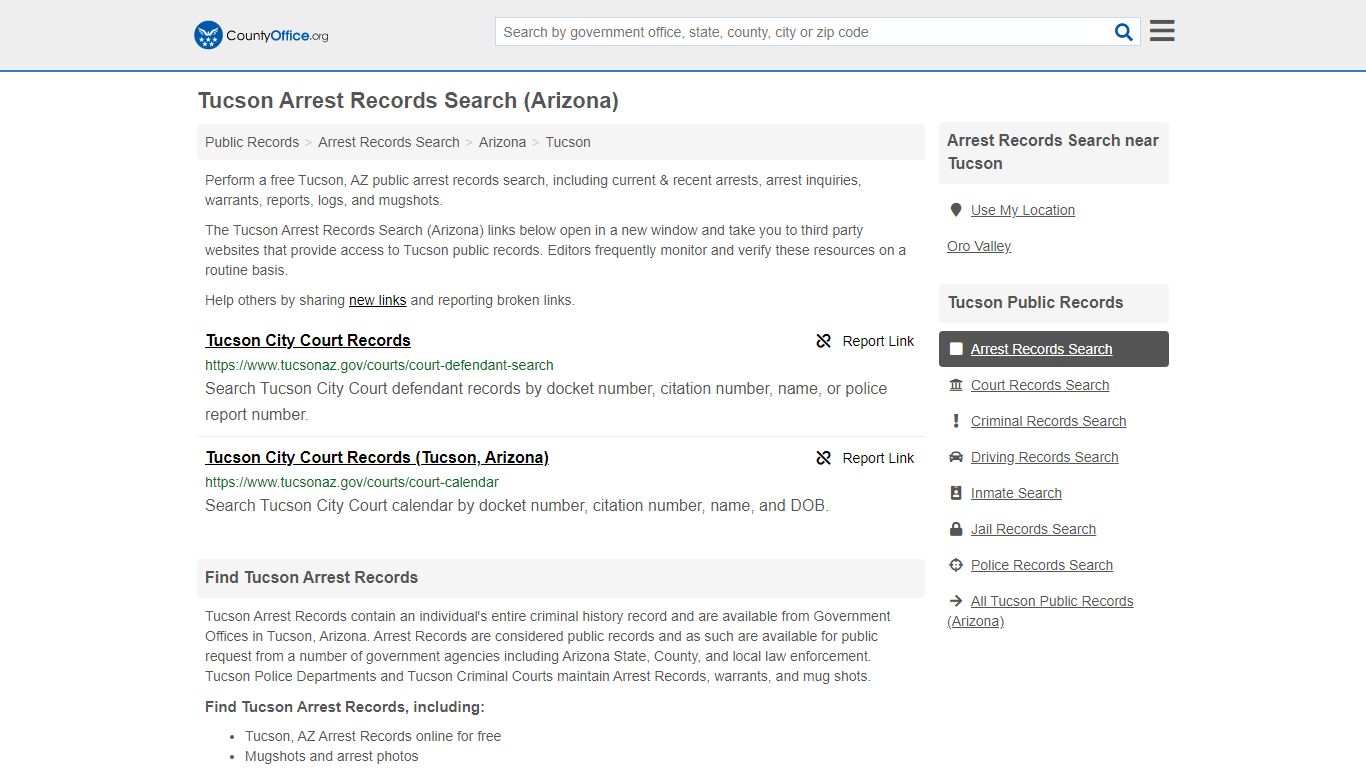 Arrest Records Search - Tucson, AZ (Arrests & Mugshots)